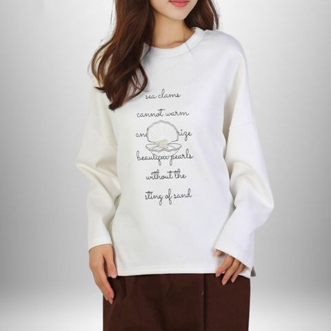 [르베리나] 레터링 구슬장식 티셔츠