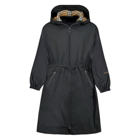 [버버리] 후드 체크 스트링 롱 자켓 81136531