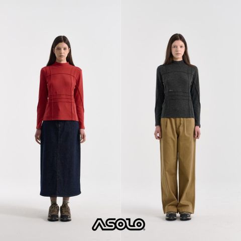 아솔로 25FW 울블렌디드 핀턱 모크넥 니트 2종 여성용