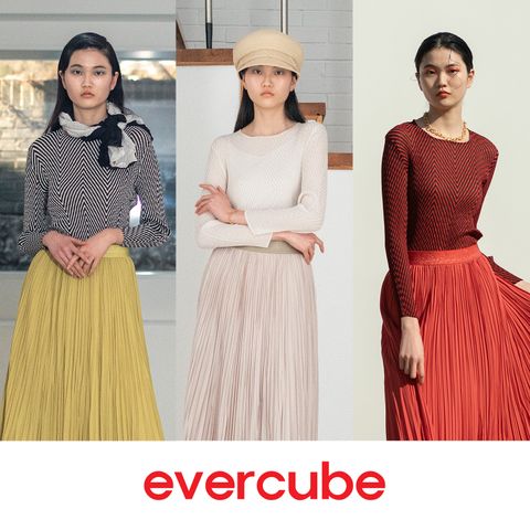 목동[런칭가 189000원] 에바큐브 플리츠 쉬폰 블라우스