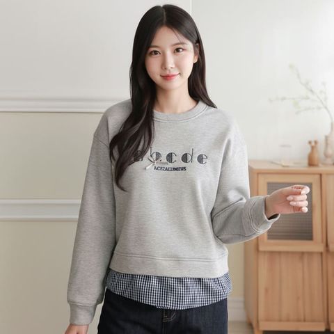 [르베리나] 알파 레터 기모 안감 루즈핏 맨투맨 티셔츠
