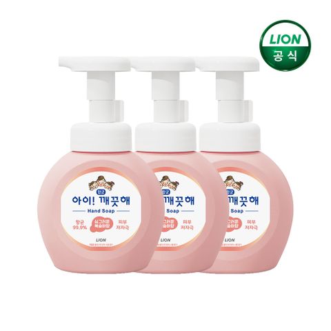 아이깨끗해 핸드워시 복숭아 250ml 용기 x 3개