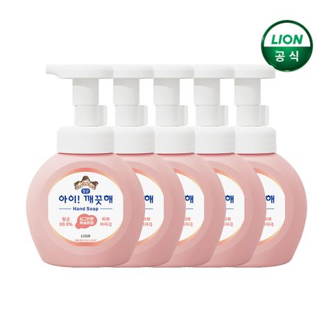 아이깨끗해 핸드워시 복숭아 250ml 용기 x 5개