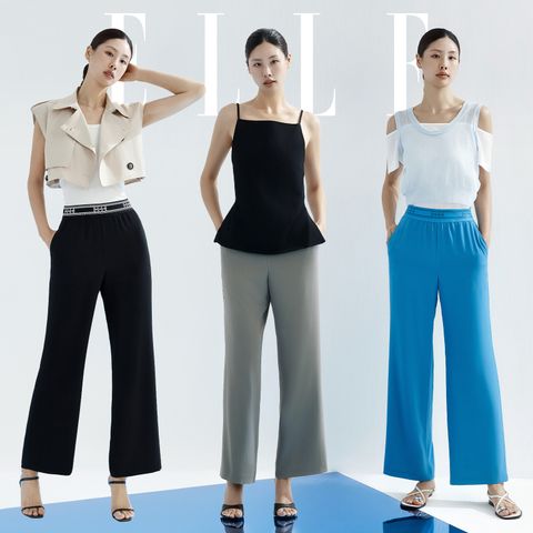 [ELLE]엘르 25SS 레터링 밴딩 팬츠 3종