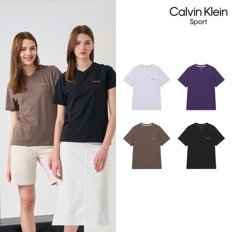 캘빈클라인 스포츠 26SS 여성 브이넥 티셔츠 패키지