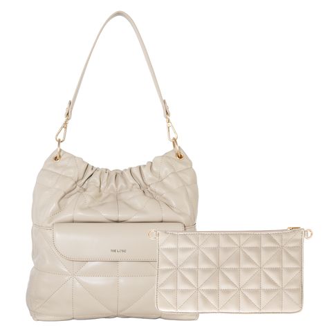 [더로직] 퀼팅 체인 4way 백 (베이지)