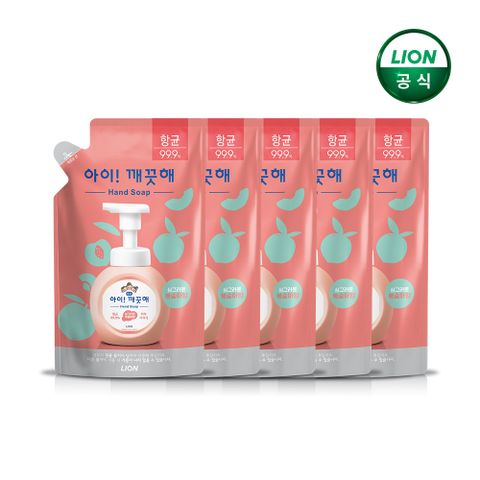 아이깨끗해 핸드워시 복숭아 200ml 리필 x 5개