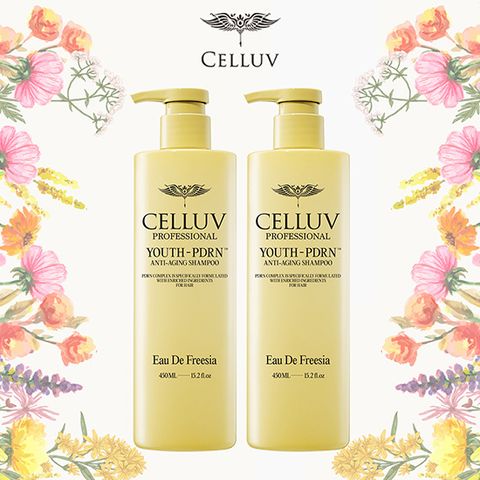 [CELLUV] 셀럽 YOUTH PDRN 샴푸 450ml 오 드 프리지아 x 2통