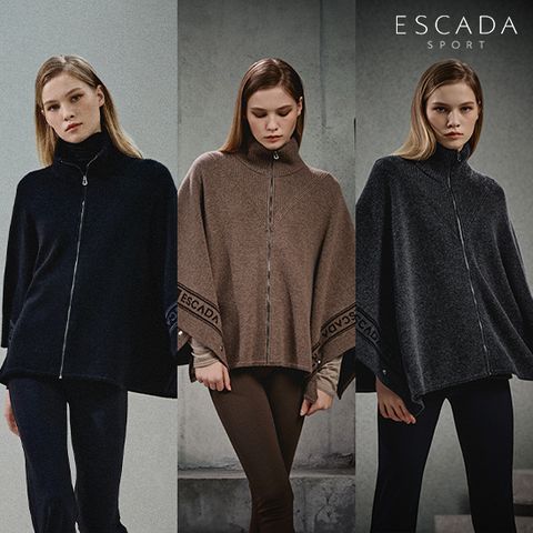 [ESCADA SPORT] 에스카다 스포츠 25FW 울캐시미어 블렌드 시그니처 니트 케이프 1종