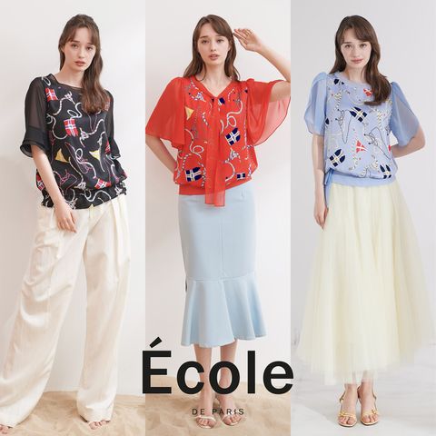 [Ecole de Paris] 에꼴드파리 25SS 핫썸머 크루즈 티블라우스 3종