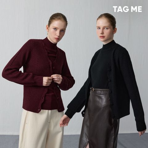 [TAG ME]태그미 울블렌디드 스카시 가디건+풀오버 2종 세트