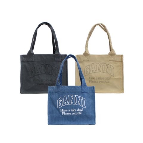 (가니) 로고 캔버스 쇼퍼 토트백