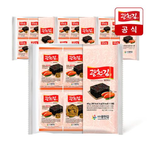 광천김 명란맛김 도시락김 4g 12봉x4팩 48봉