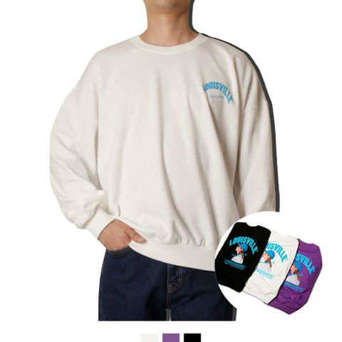 국산 남여공용 커플룩 긴팔 루즈핏 티셔츠