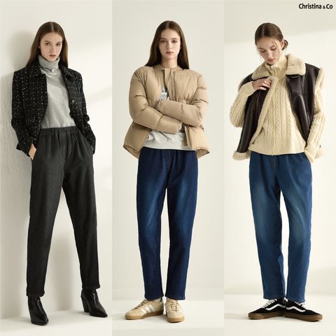[론칭가 69900원][Christina n Co] 크리스티나앤코 24FW 융기모 데님 팬츠 3종
