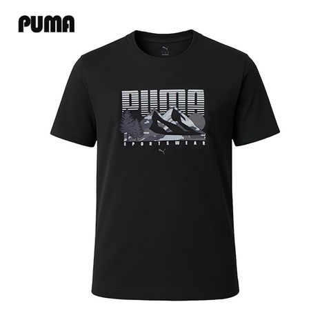 푸마 마운틴 로고 남자 라운드 반팔티셔츠 684828-01