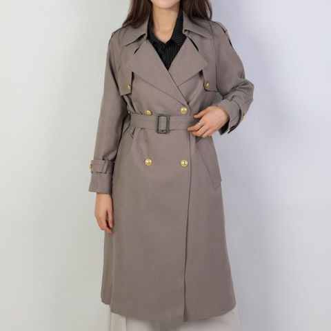 [르베리나] 금장버튼 트렌치 코트