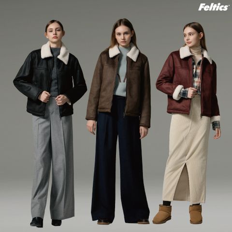 [Feltics] 펠틱스 25FW 여성 faux 무스탕 패딩 재킷 1종 (F522W)