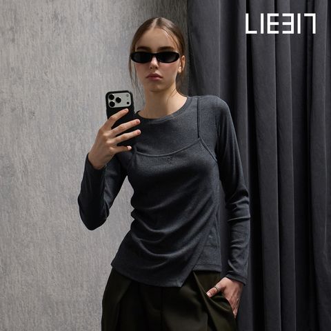[LIE317] 라이317 뷔스티에 레이어드 리브 탑 (2종)