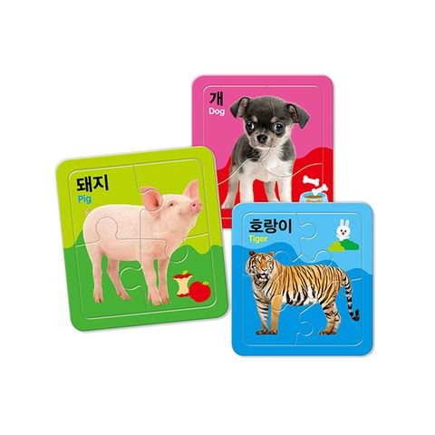 [애플비] 3 4 5조각 판퍼즐 - 첫 퍼즐 동물 (3종)