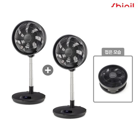 [신일] 하이브리드 무선 폴딩팬 1+1세트 (네이비)