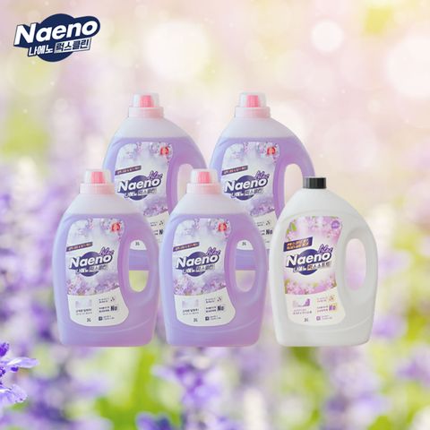 [총 15L] 나에노 럭스클린 라일락 세탁세제 4통+섬유유연제 1통