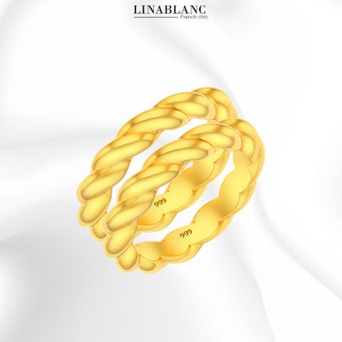 [리나블랑]24K 볼륨라인 쌍반지 1.6g