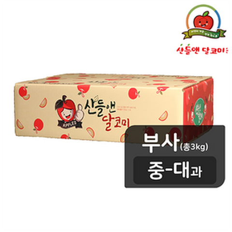 [TV쇼핑][중대과]산들앤 달코미 세척사과 1 box( 총 3kg)