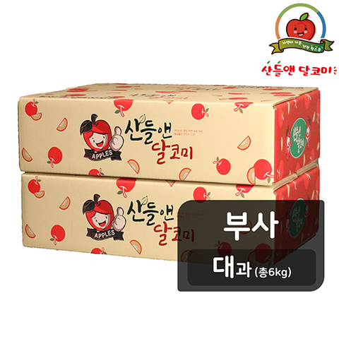 [대과] 산들앤 달코미 세척사과 3kg x 2박스(총 6kg)