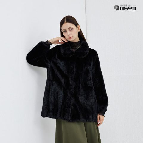 [대동모피]25FW 사가 휘메일 풀스킨 밍크 코트(블랙)