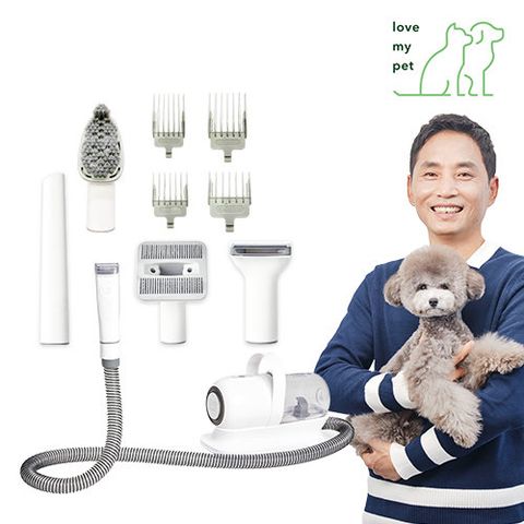 (방송에서만)[럽마이펫] 스마트 진공 5 in 1 애견미용기(브러쉬 3종+클리퍼+청소헤드)