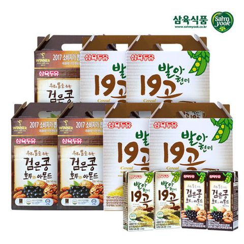[삼육두유] 발아현미19곡 64팩 + 검은콩호두아몬드 48팩 (총112팩)