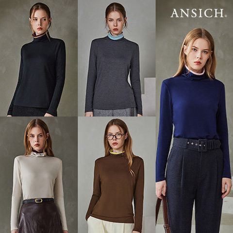 [안지크]25FW 더블 레이어드 소프트 기모 터틀넥 5종