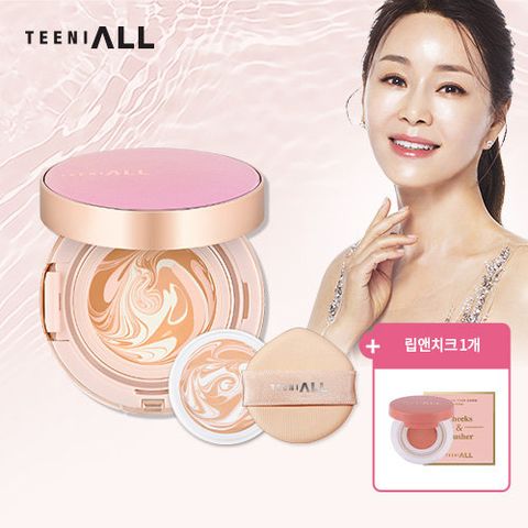 (견미리팩트) 티니올 크리미 팩트 마카롱에디션 (1개+리필1개+립앤치크)