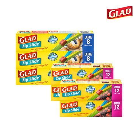 [GLAD] 글래드 매직 슬라이드 지퍼백(소형4개+대형3개) 세트