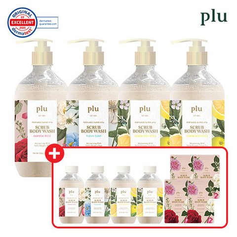 [최고가][플루] 슈퍼비타 바디워시 초특가패키지(500ml  X 4통 + 200ml x 4통 + 무체 4매)