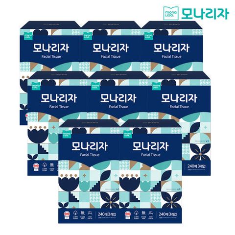 모나리자 미용티슈 (240매X3박스X8팩, 총 24박스)