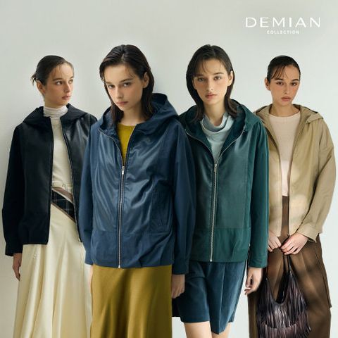 [데미안(DEMIAN)] 26FW 컨템포러리 FAUX LEATHER 콤비 후드 점퍼 1종