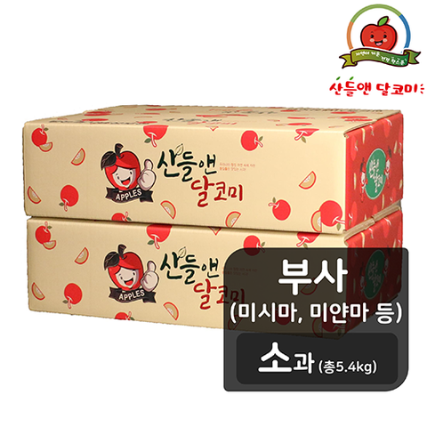 [산들앤][소과] 산들앤 달코미 세척사과 2.7kg x 2박스 (총 5.4kg)