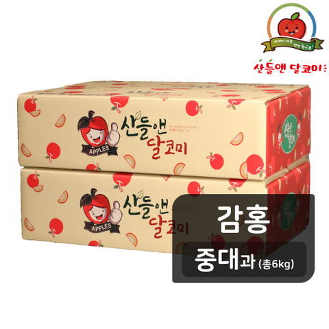 [감홍/중대과] 산들앤 달코미 세척사과 6kg (총2박스)