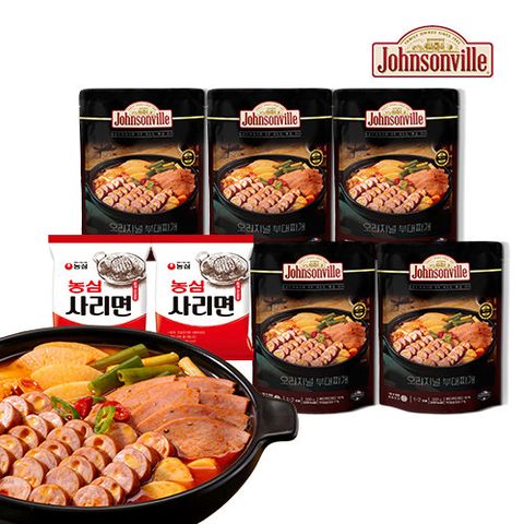 [NEW]쟌슨빌 오리지널 부대찌개 500g X 5팩 + 라면사리 2팩