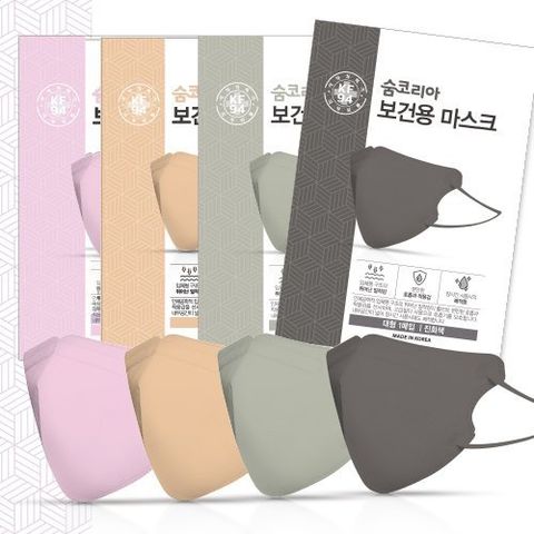 [KF94/새부리형] 숨코리아 마스크 대형 컬러 100매