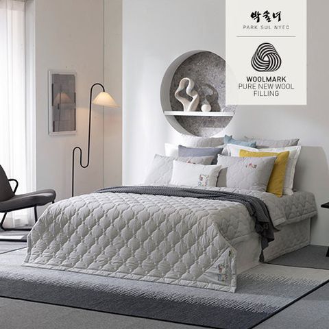 [SS 피그먼트워싱 1세트]박술녀  호주산 삶은양모 100%이불 겸 패드1장 +베개커버1장