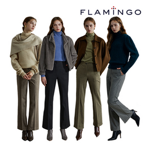[TV쇼핑][후라밍고] 24FW 리얼 클래식 울 블렌디드 헤링본 기모 슬랙스 2종