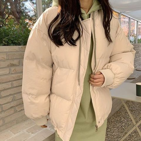 [겟잇미]컷아웃 시보리 노카라 숏패딩