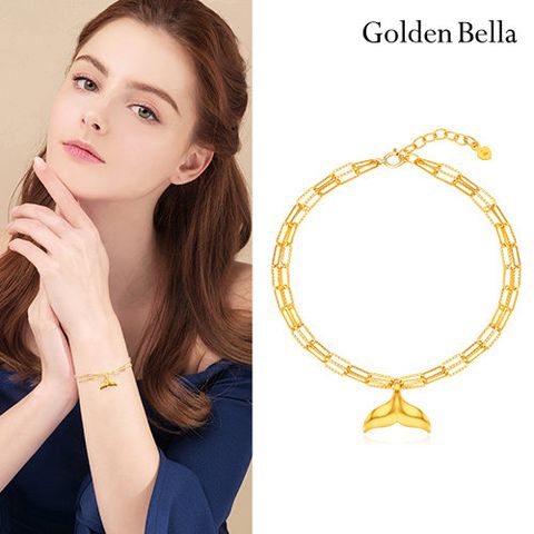 [골든벨라] 24K 순금 테일 두줄 클립 팔찌