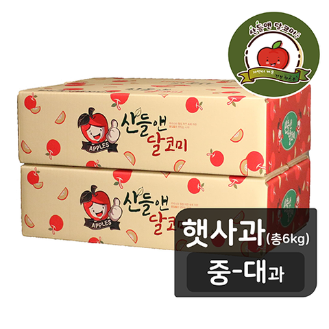 [산들앤/중대과] 산들앤 달코미 세척 여름 햇사과 6kg (총 2박스)