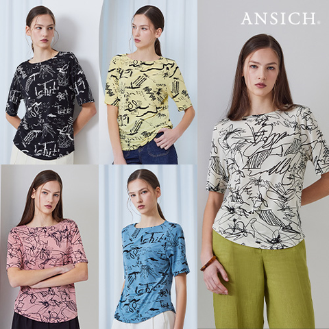 [최저가][안지크]드로잉 아트웍 티블라우스 5종
