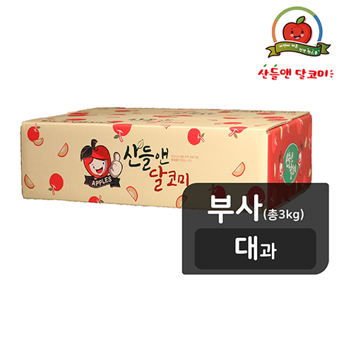 [대과]산들앤 달코미 세척사과 1 box(총 3kg)