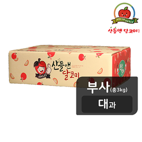 [TV쇼핑][대과]산들앤 달코미 세척사과 1 box(총 3kg)